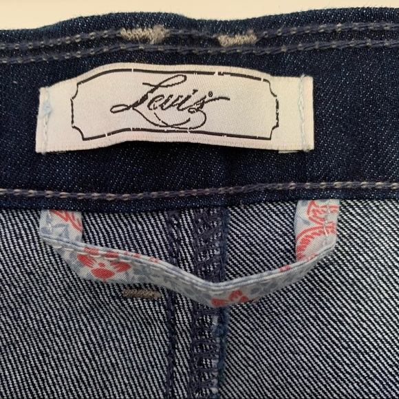 Levi's - 512 Perfectly Slimming Dark Blue Denim Skirt - Size 14 - Picture 5 of 7